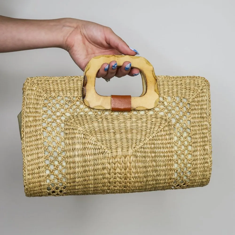 Vintage Straw Wicker Clutch Purse - Image 4