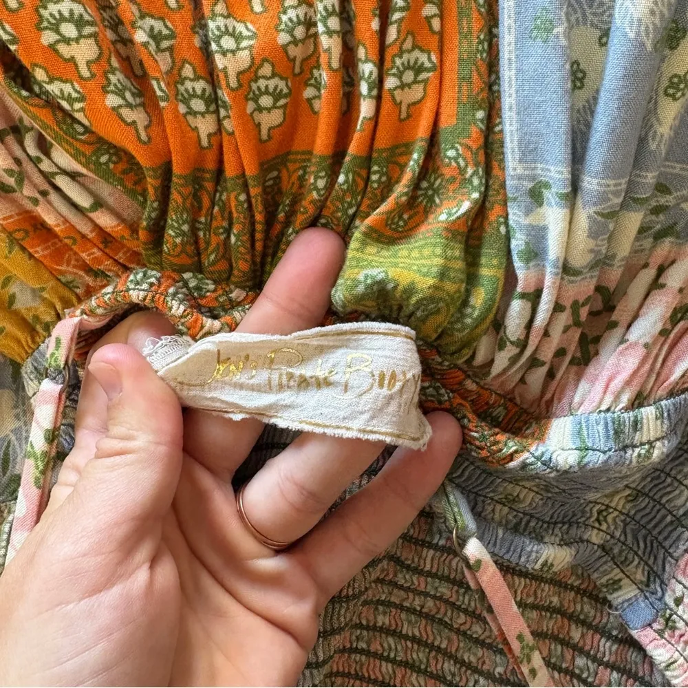 Jen's Pirate Booty Free People Small Smock Wild Side Floral Patchwork Midi Dress - Image 10