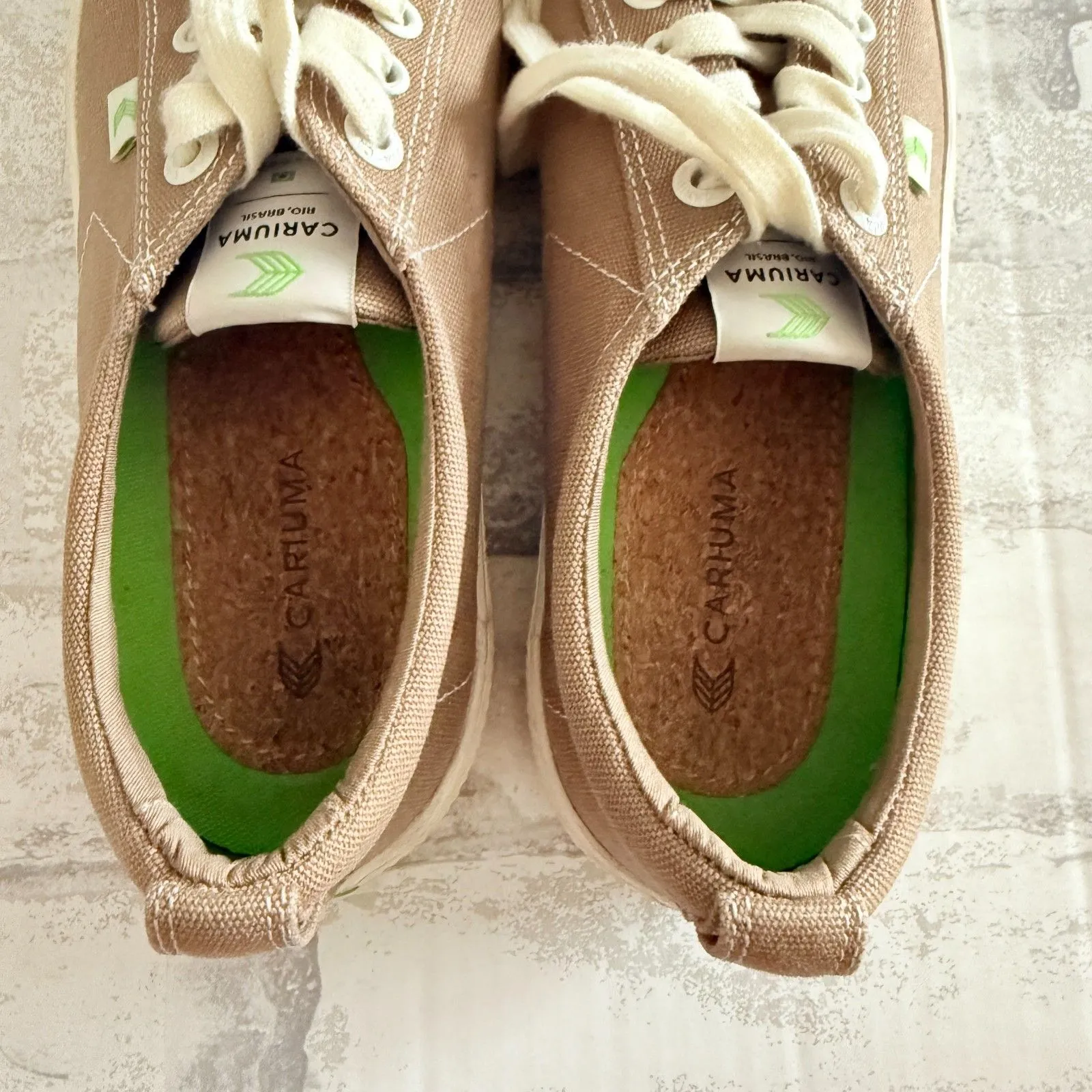 Cariuma Oca Low Sand Contrast Thread Canvas Sneakers Sz 6.5/8 Brown - Image 7