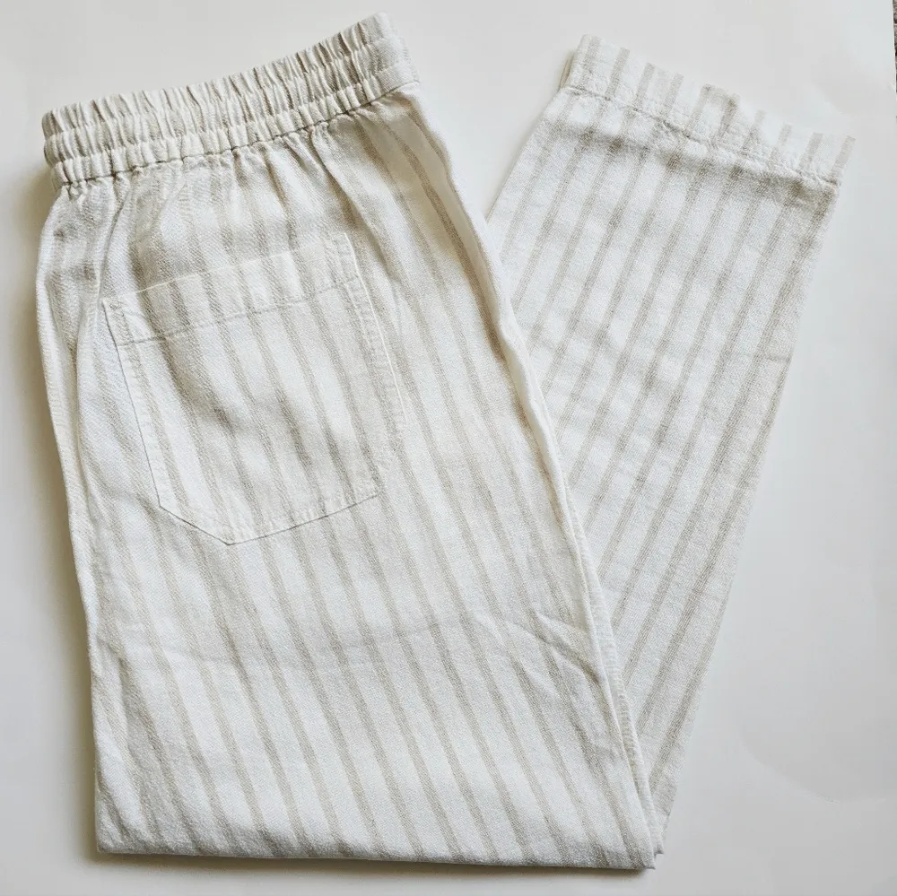 J.Crew Soleil pant in striped linen Size L - Image 9