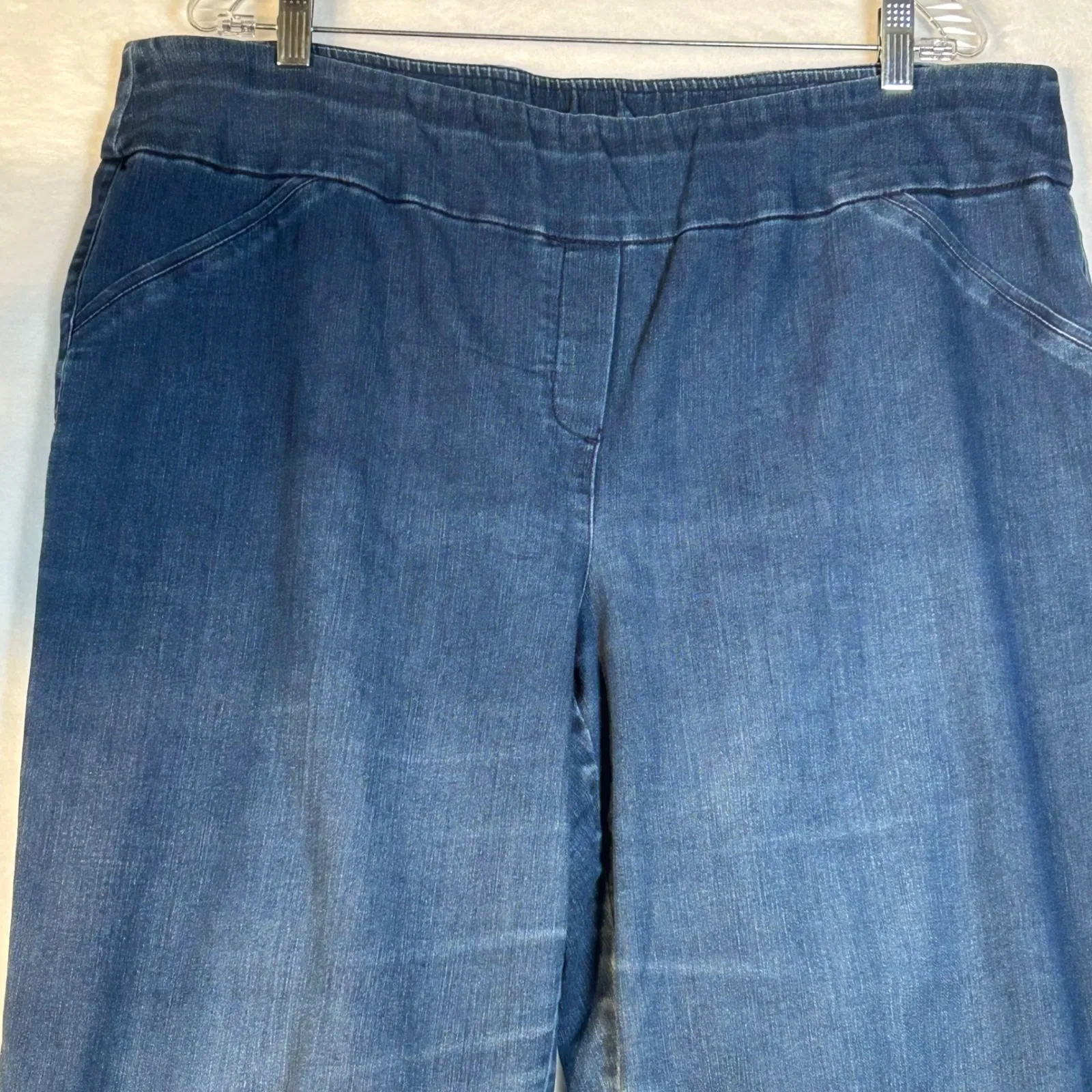 Alfred Dunner Women Blue Denim Elastic Waist Cropped Pants Size XL - Image 6