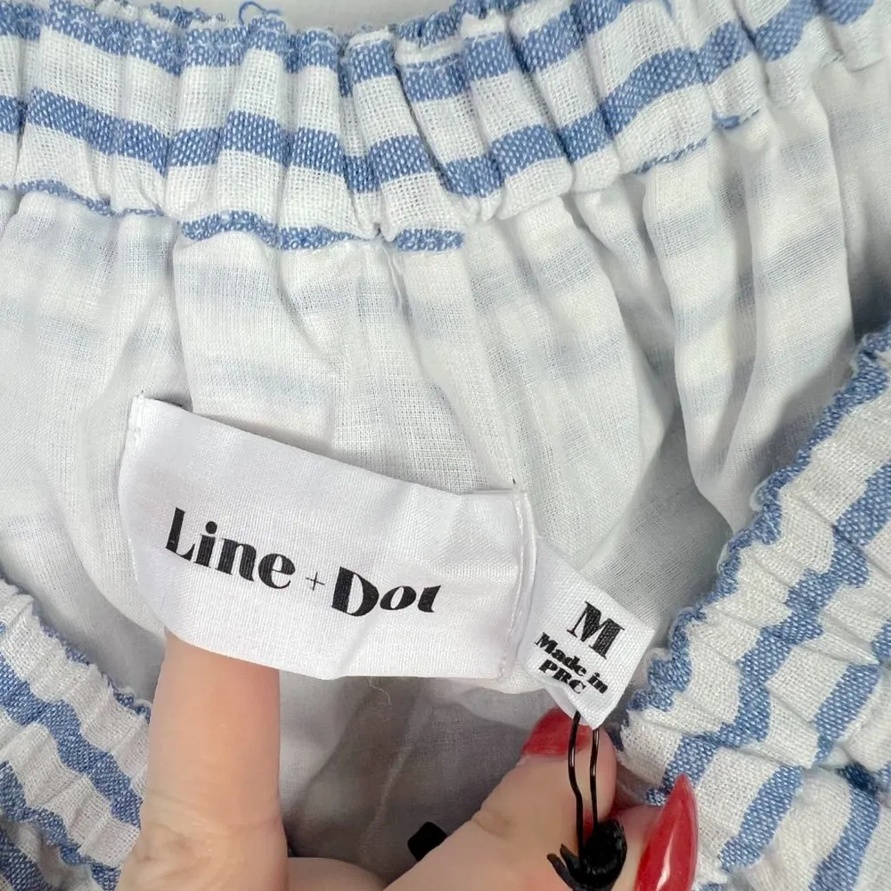 NWT Line & Dot Lea Ruffle Mini Dress Stripes Off the Shoulder Size Medium M NEW - Image 8