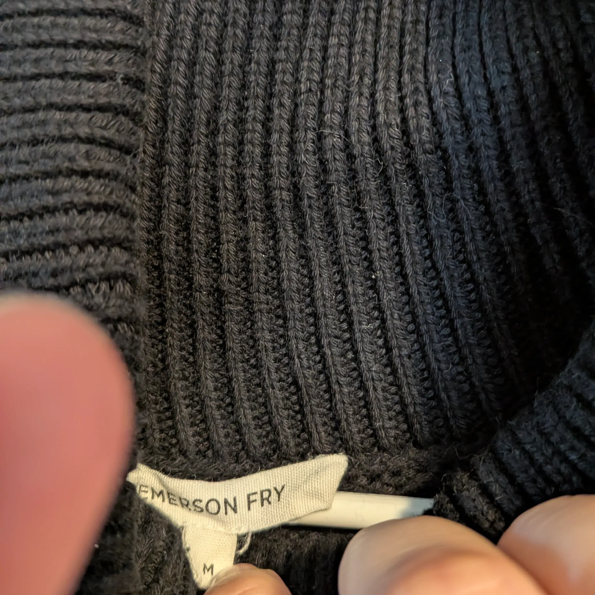 Emerson Fry Classic Black Turtleneck Sweater Size Medium - Image 4
