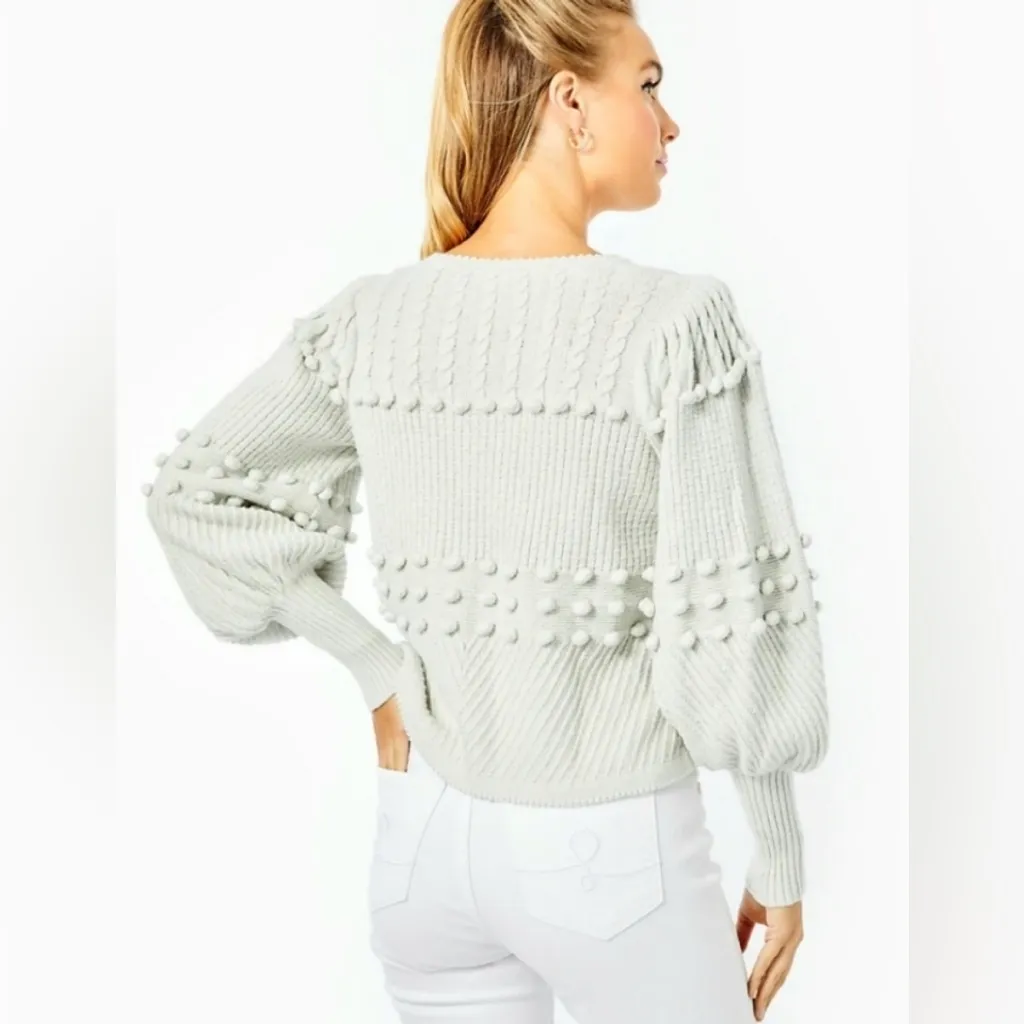 Lilly Pulitzer Kippa Gray Knit Sweater Shirt Top - Image 2