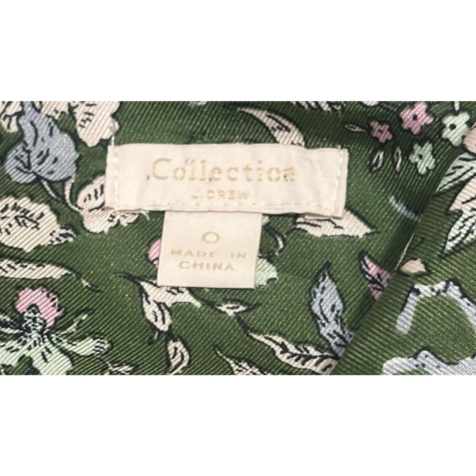 J. Crew Collection Silk Twill Button Up Blouse Jungle Cat Print size 0 Green - Image 5