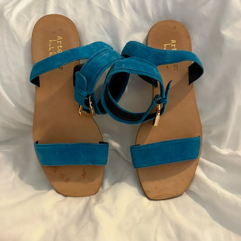 EUC Nicole Miller Atelier Suede Ankle Strap Sandals - Image 2