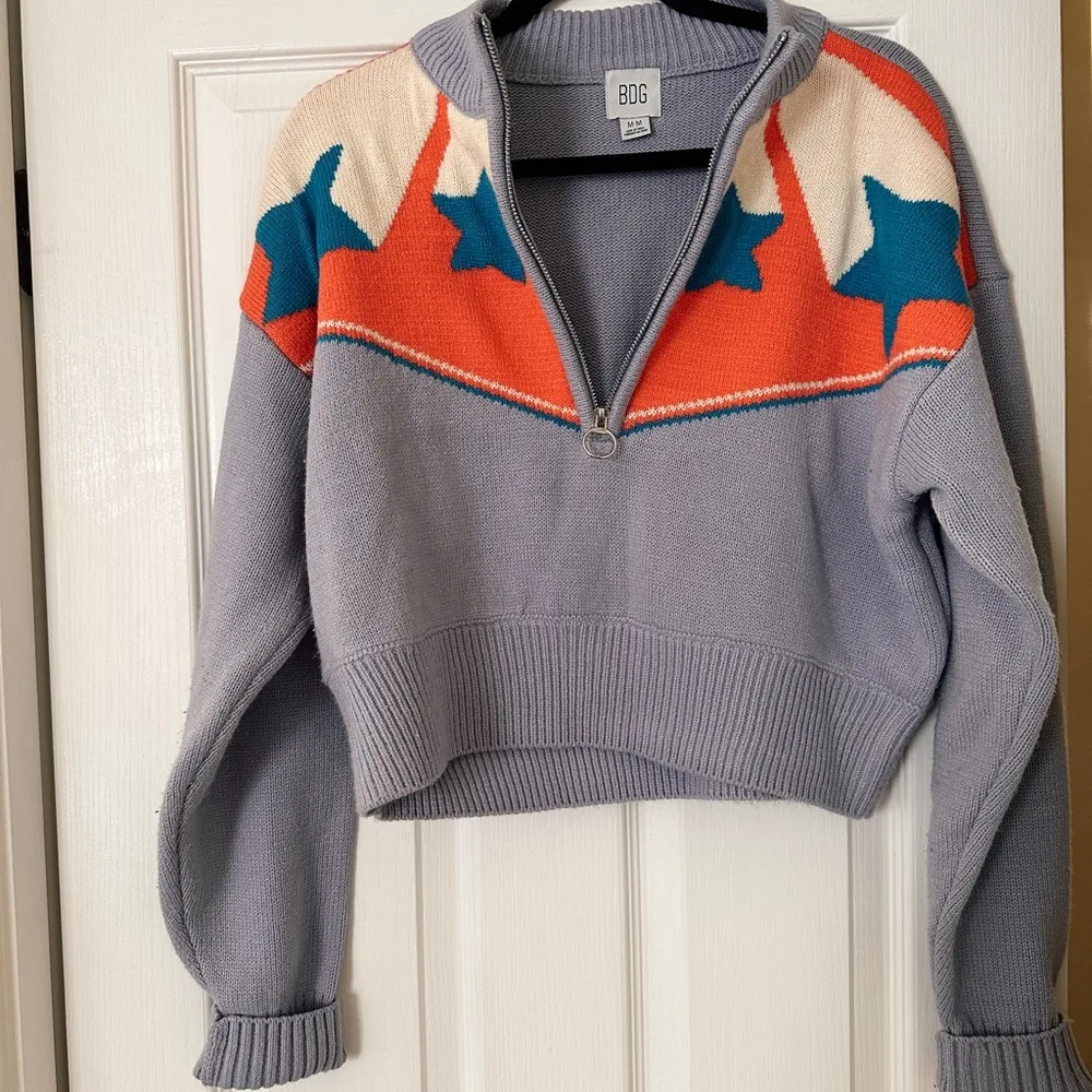 BDG Quarter-Zip Cropped Sweater - Image 3