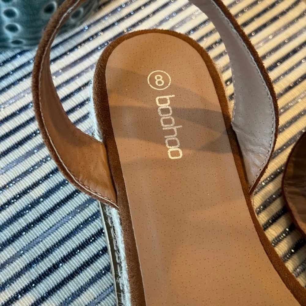 Boohoo Brown Sandals with Platform Espadrille Style Size 8 - Image 4