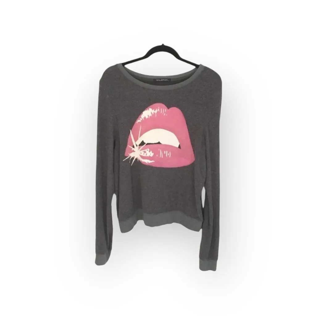 new Wildfox ❤︎ Glamour Puss Baggy Beach Jumper BBJ Sweatshirt ❤︎ Dirty Black ❤︎ - Image 3