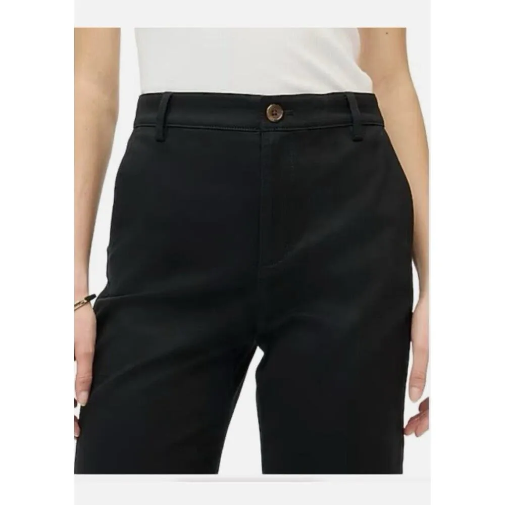 J.Crew Factory Wide Leg Chino Pants 10P black High Rise Workwear Casual NWT - Image 2