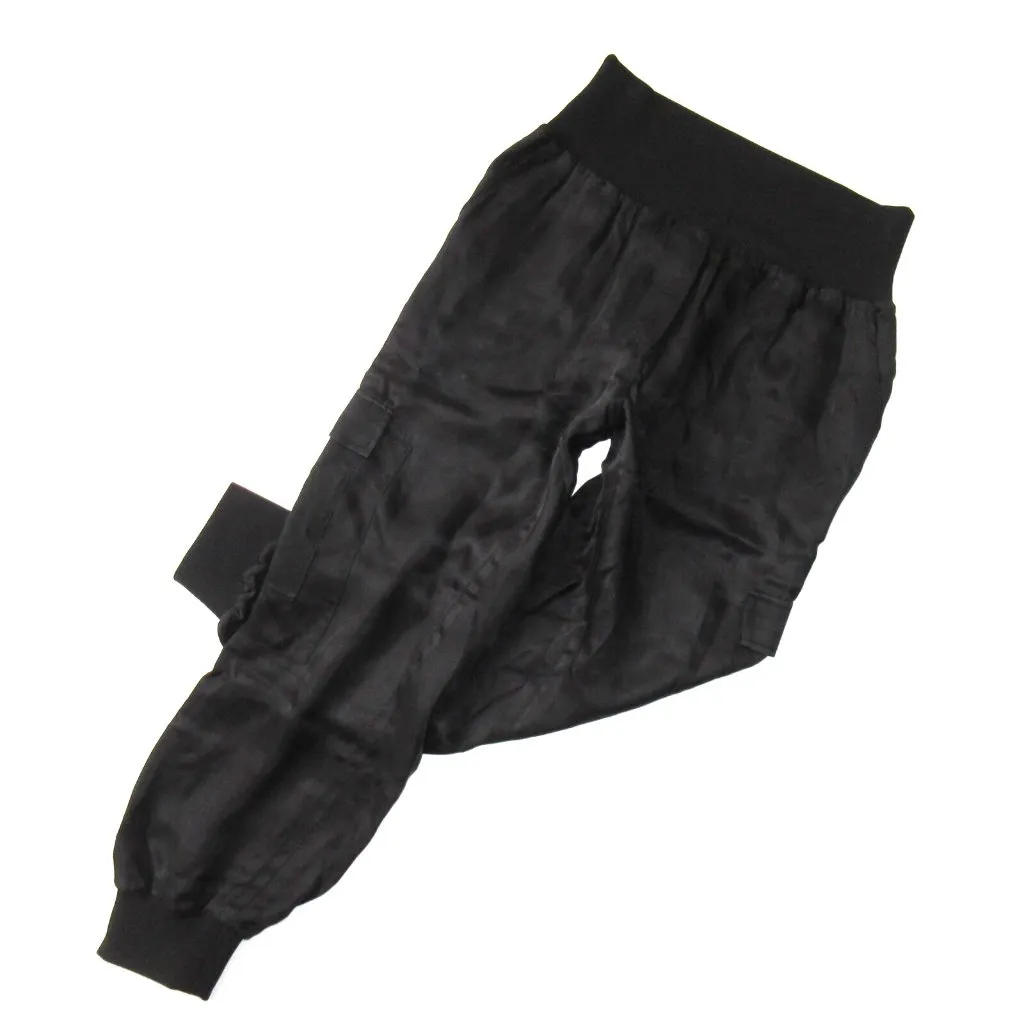 NWT Cinq a Sept Tous Les Jour Giles Joggers in Black Satin Pull - Image 2