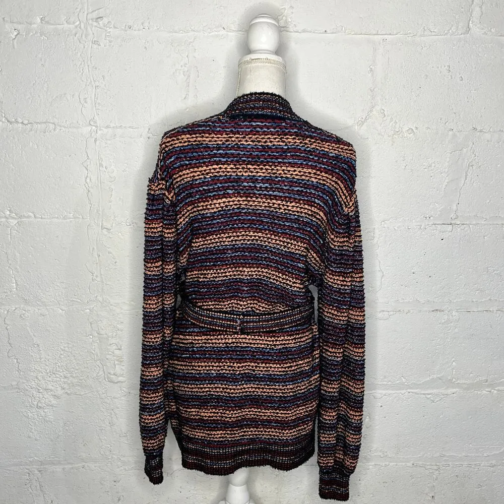 Ulla Johnson Women's Seba Striped Button V-Neck Pocket Belt Cardigan Size Medium - Image 2