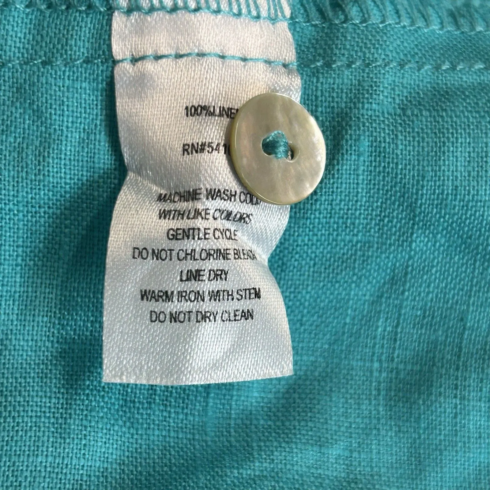 Marc New York Women's Tank Top Ruffle Strap Elastic Button Linen L - Image 6