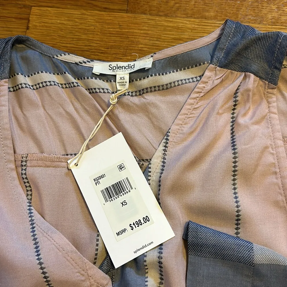 Splendid Collection Womens XS Kayla Patina Stripe Blue Sleeveless Maxi Dress - Image 8