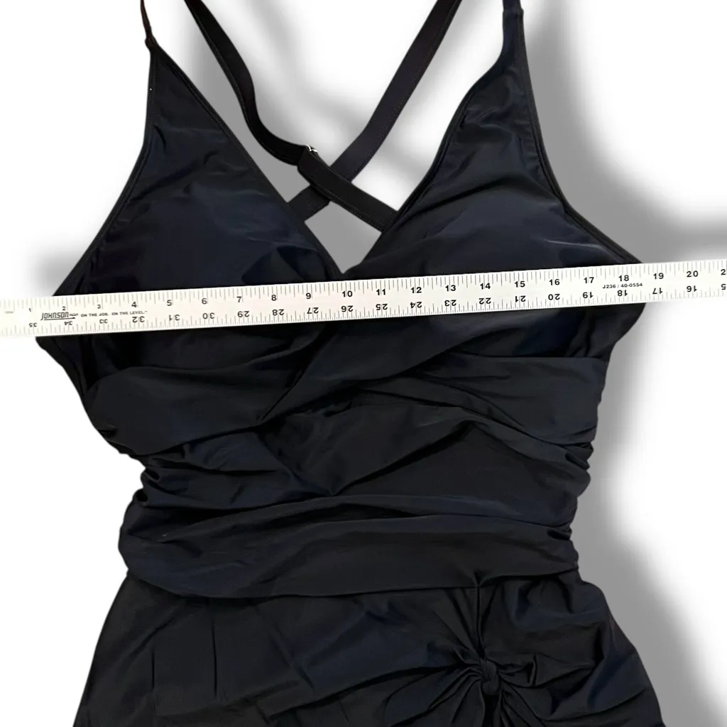 NEW! Blooming Jelly Swim Dress 1 Pc Tummy Control Modest Criss Cross Black XXL - Image 7