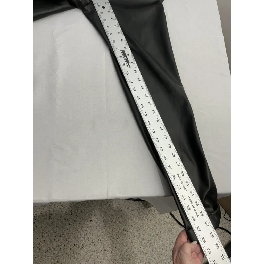 Womans So Good For Life Faux Leather Pants Small Black Elastic Belted Tie Waist - Image 8