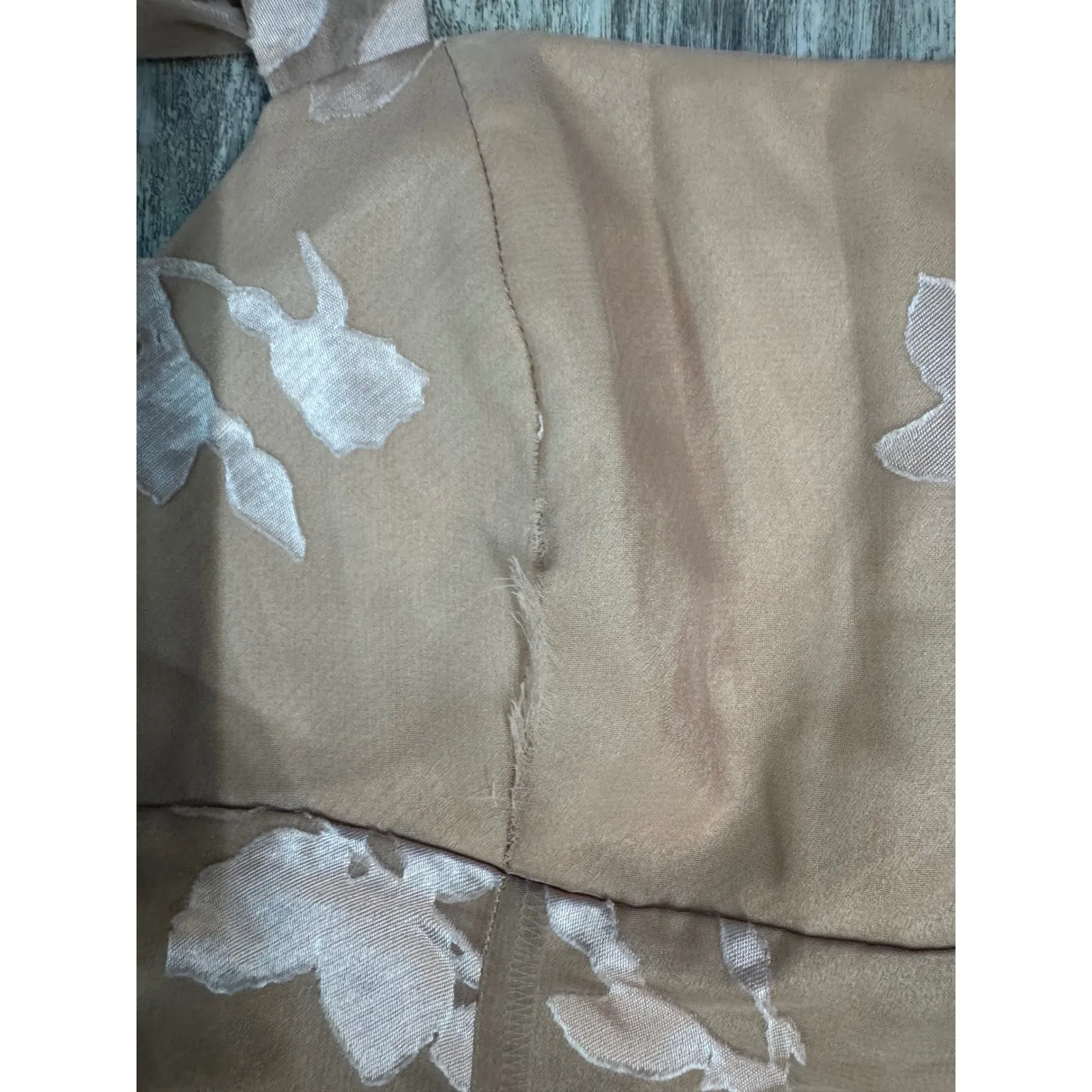 Show me Your Mumu Maxi Dress Floral Lace Tie Shoulder  Beige Size Medium - Image 8