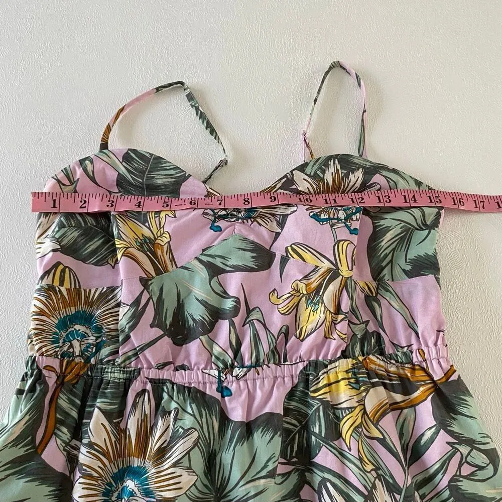 J.Crew Floral Sundress Small Pink Tropical Print Spaghetti Strap Summer Dress - Image 4