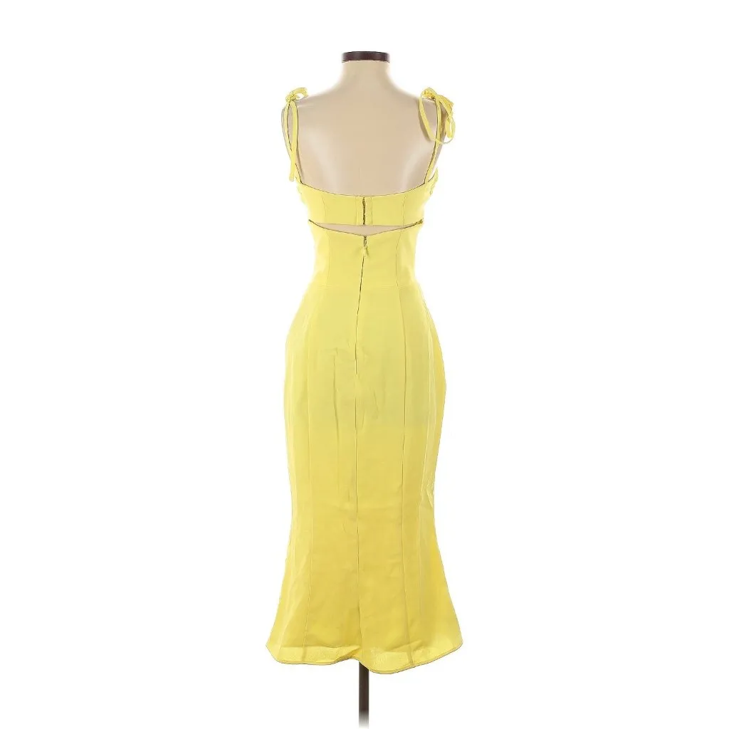 NWT House Of CB Soren Midi in Buttercup Yellow Keyhole Stretch Tank Dress S - Image 8