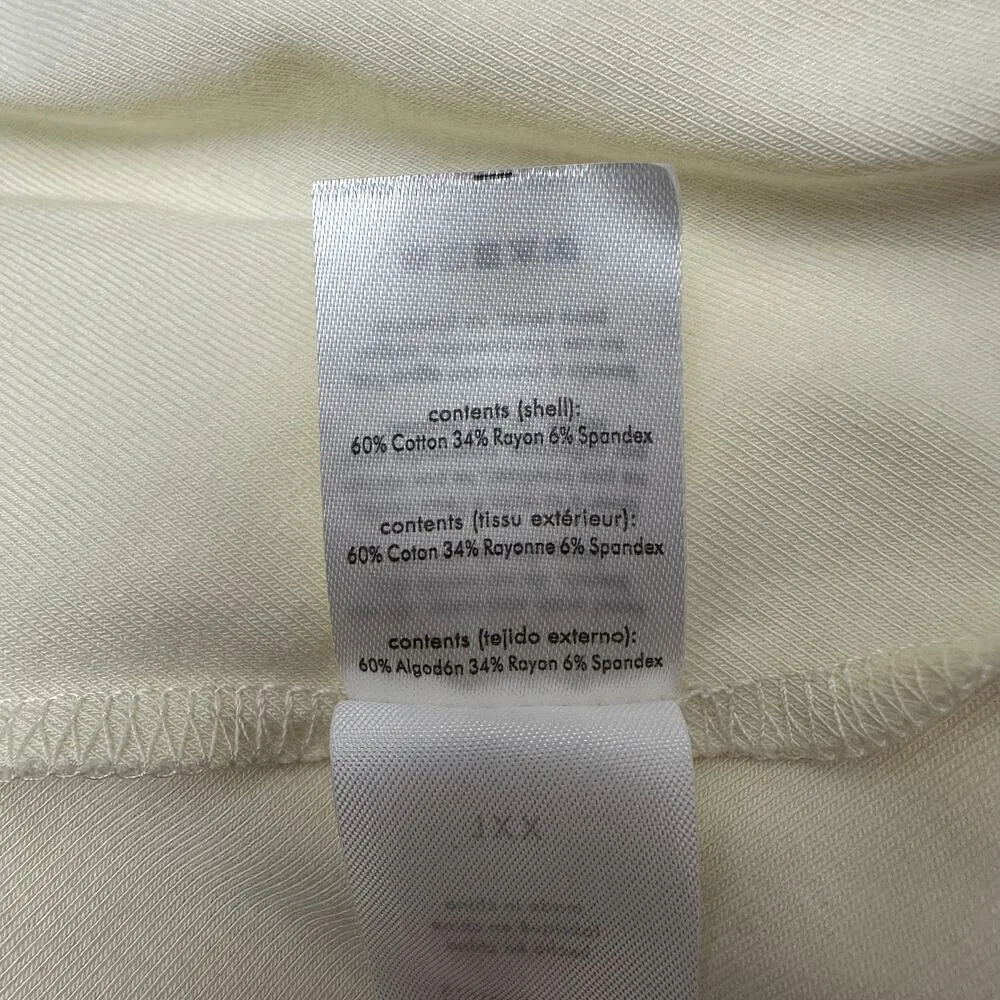 WeWoreWhat Sz XXL 2XL Ecru Cotton Jersey Halter Cowl Mini Dress Open Back - Image 6