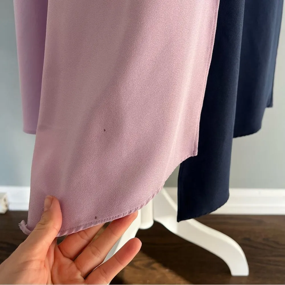 Hutch Pastel Colorblock Faux Wrap Midi Dress Blue Size Large - Image 10