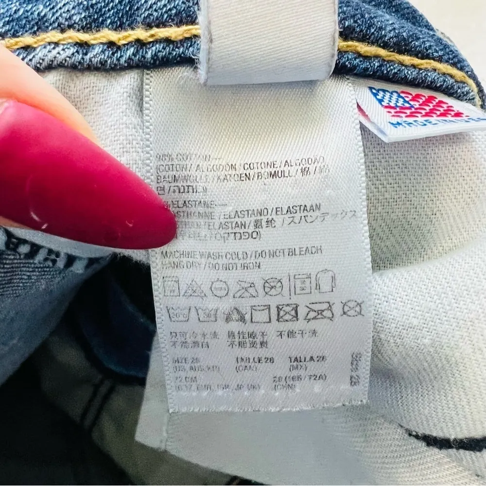 American apparel women's dark stone wash pencil jean size 28 RSADS300 - Image 7