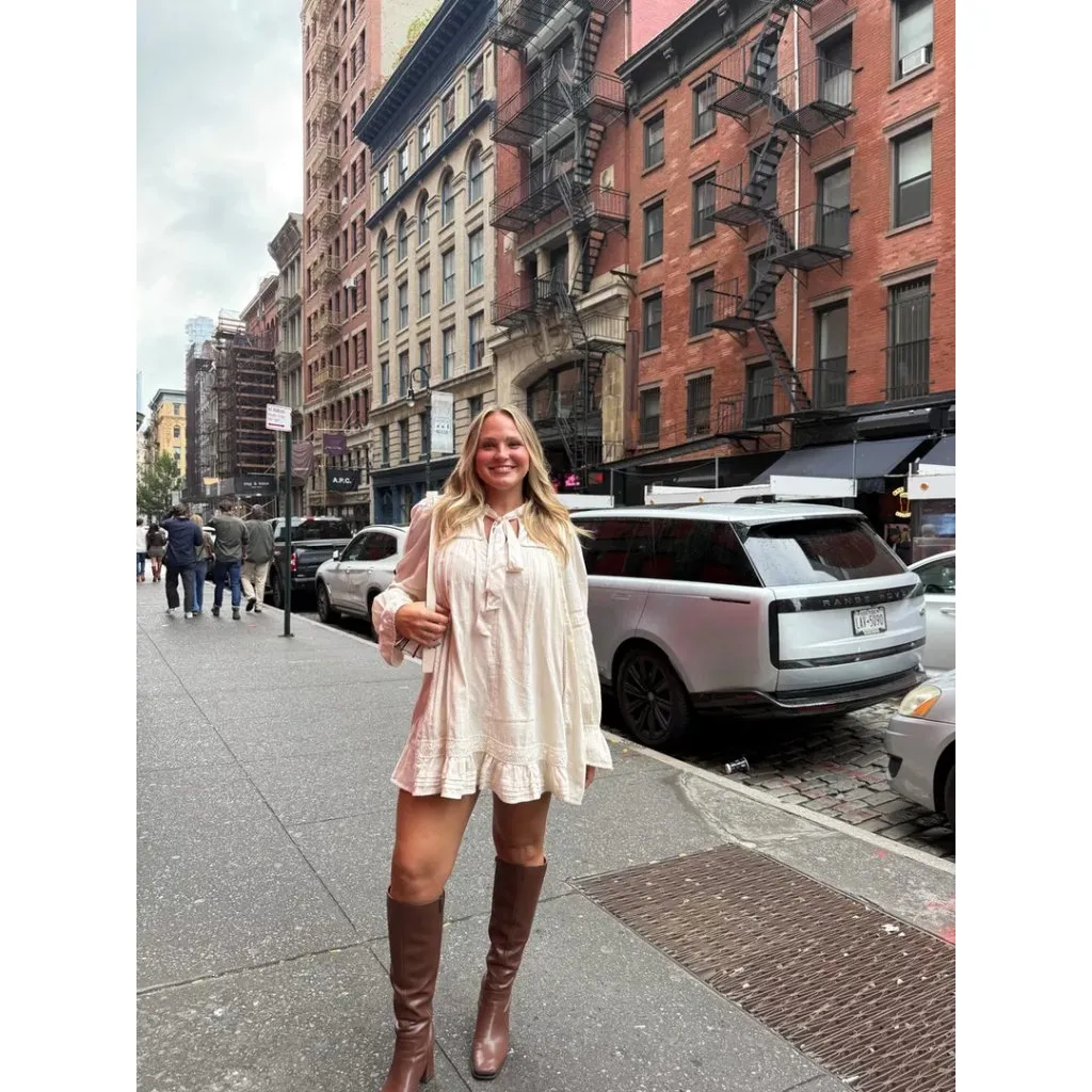 FREE PEOPLE 5 O'clock Tea Time Mini Dress in Tea Size X-Large - Image 2