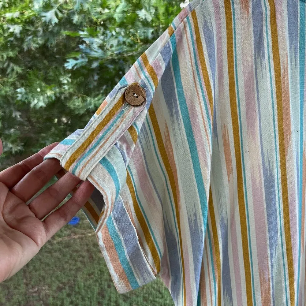 World Market Women's Colorful Striped Oversized Wide Leg Jumpsuit Size S/M - Image 6