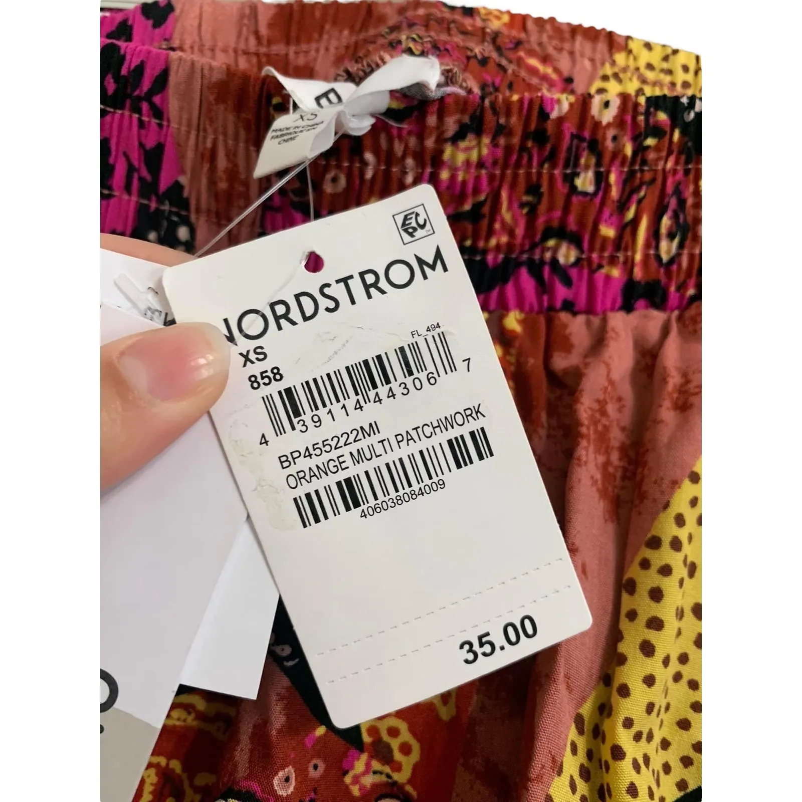 BP. Orange Multi Patchwork Woven‎ Shorts Size XS NEW Pink - Image 5