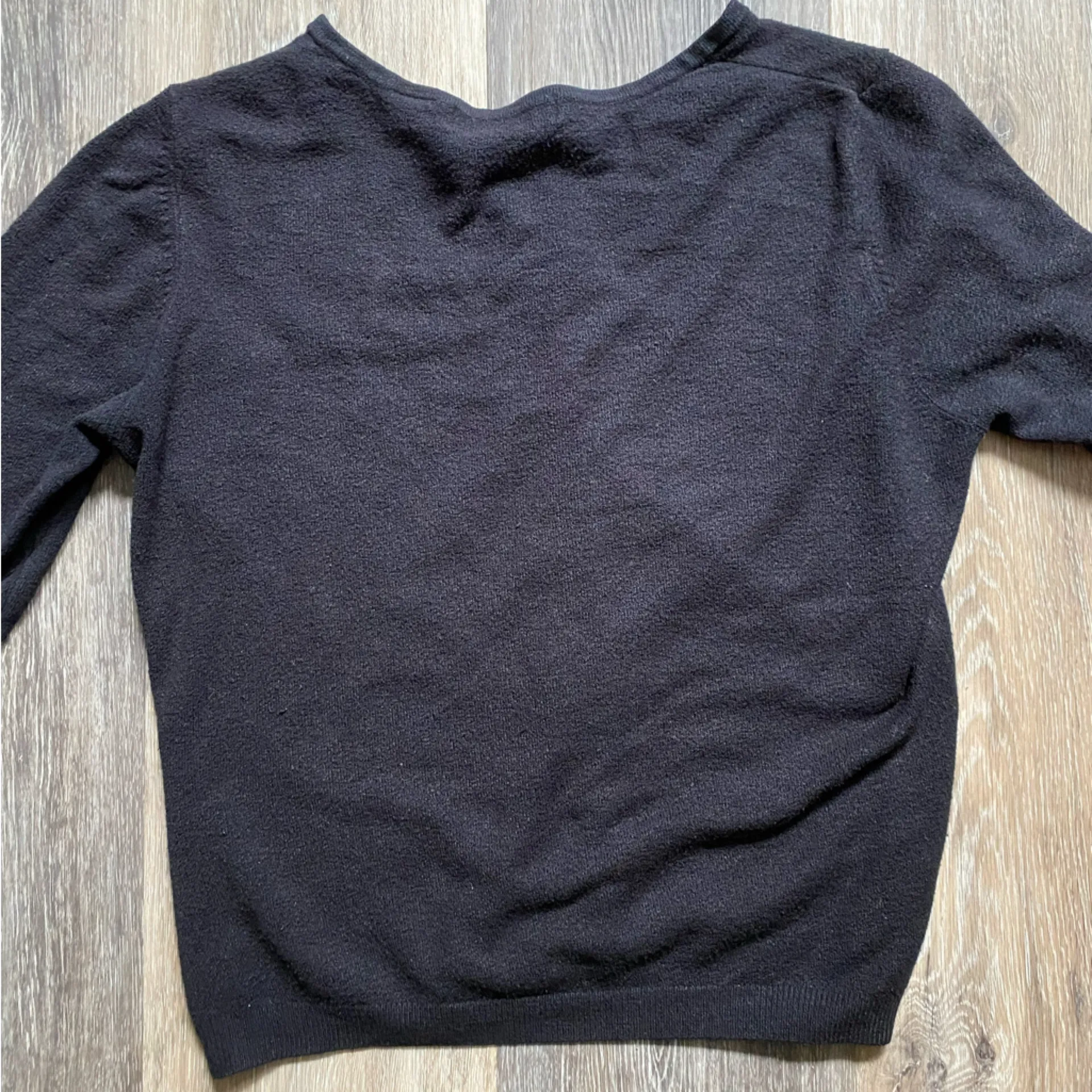 Express ‘90s Button Up Fitted Cropped 3/4 Length Sleeve Black Knit Cardigan Sz M - Image 5