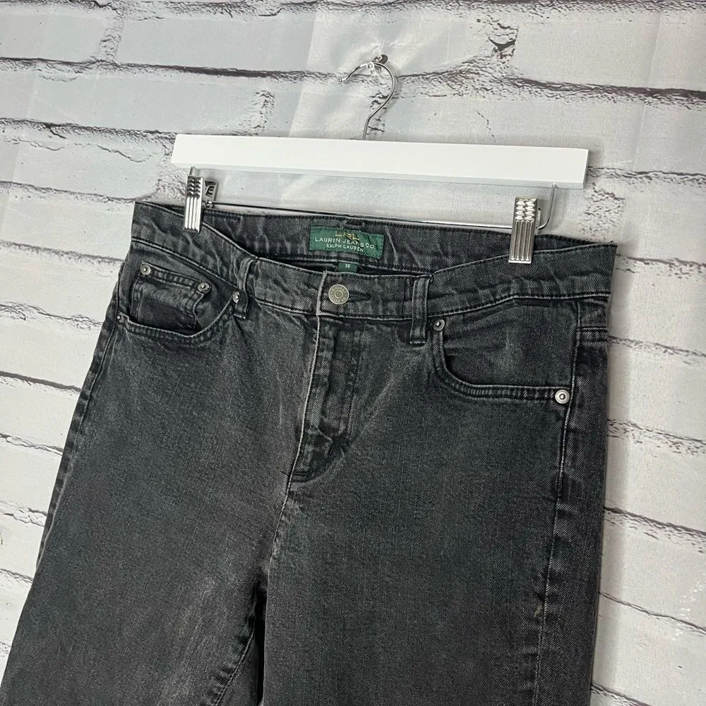 Lauren Ralph Lauren Black Classic Bootcut Jeans Sz 14 Stretch Denim Mid - Image 6