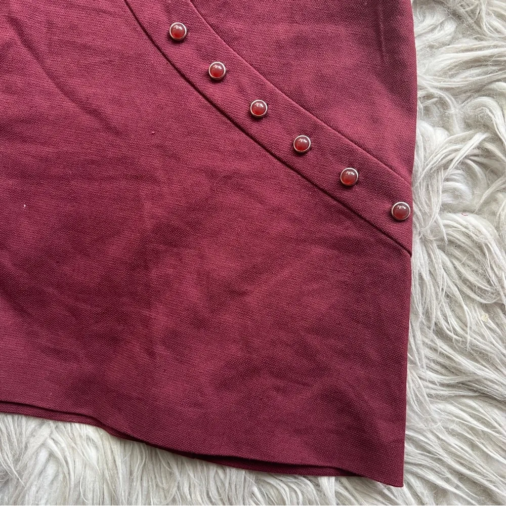 M Missoni Burgundy Red Studded Mini Skirt - Image 10