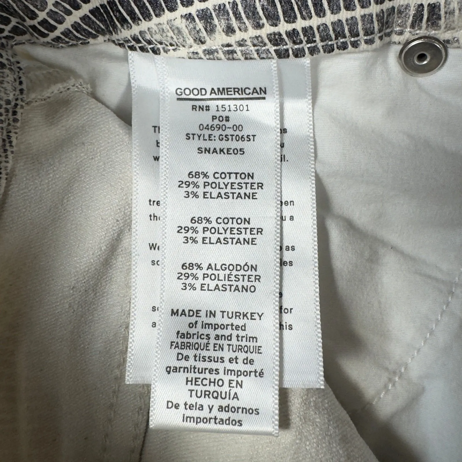 NWT Good American Snake Print Pants Women's‎ Size 2 Straight Leg Metallic Y2K - Image 4