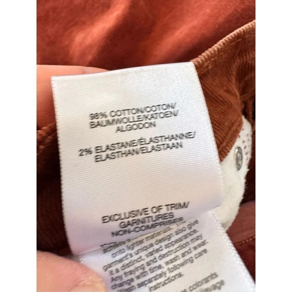 Silver Jeans Highly Desirable Straight Corduroy Pants in Burnt Orange Size 27 - Image 4