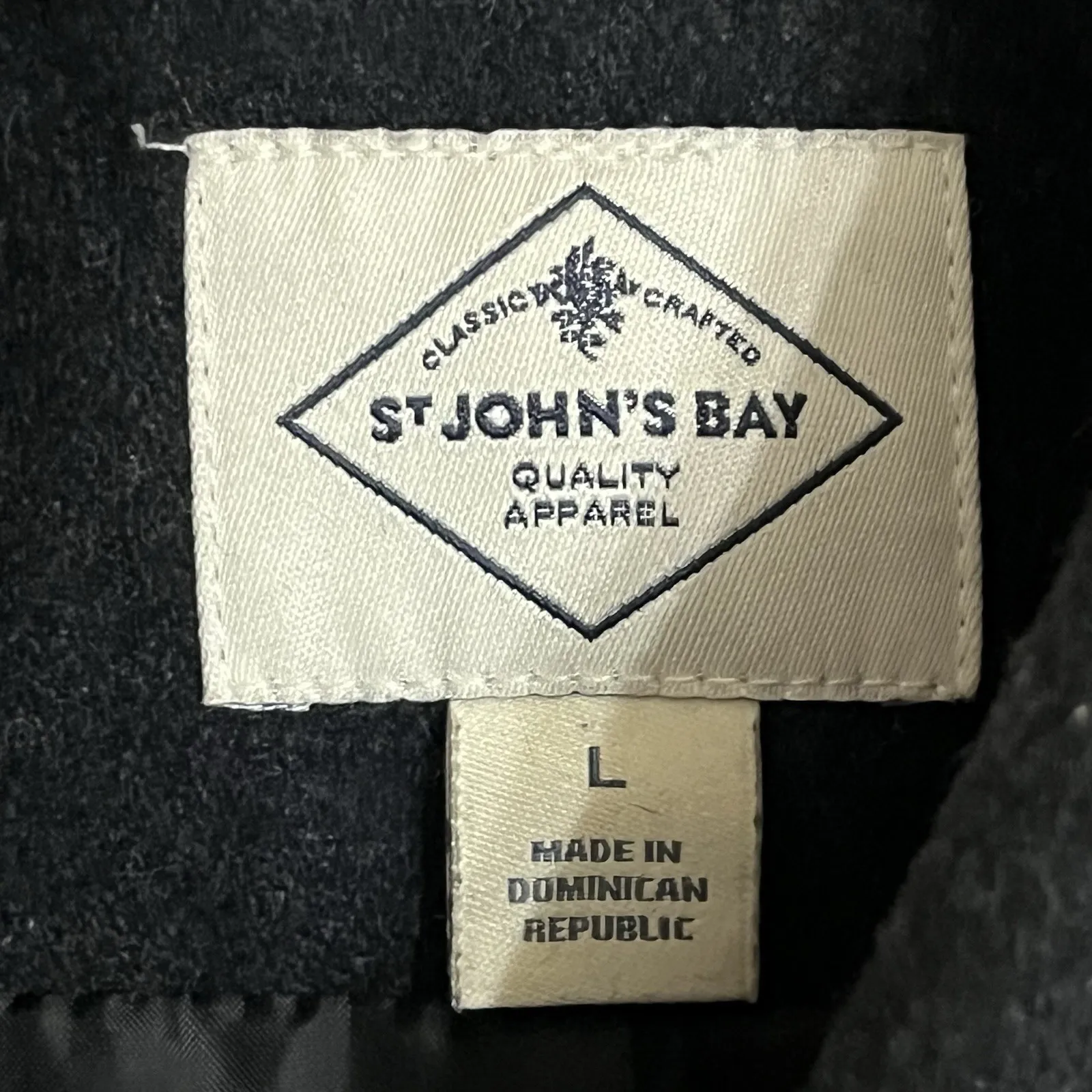 St. John's Bay Woman's Single Breasted Black Wool Blend Pea Coat Jacket Size L Size L - Image 5