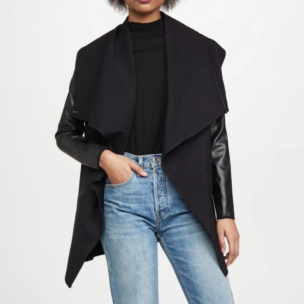 Spanx  Drape Front Faux Leather Jacket - Image 5