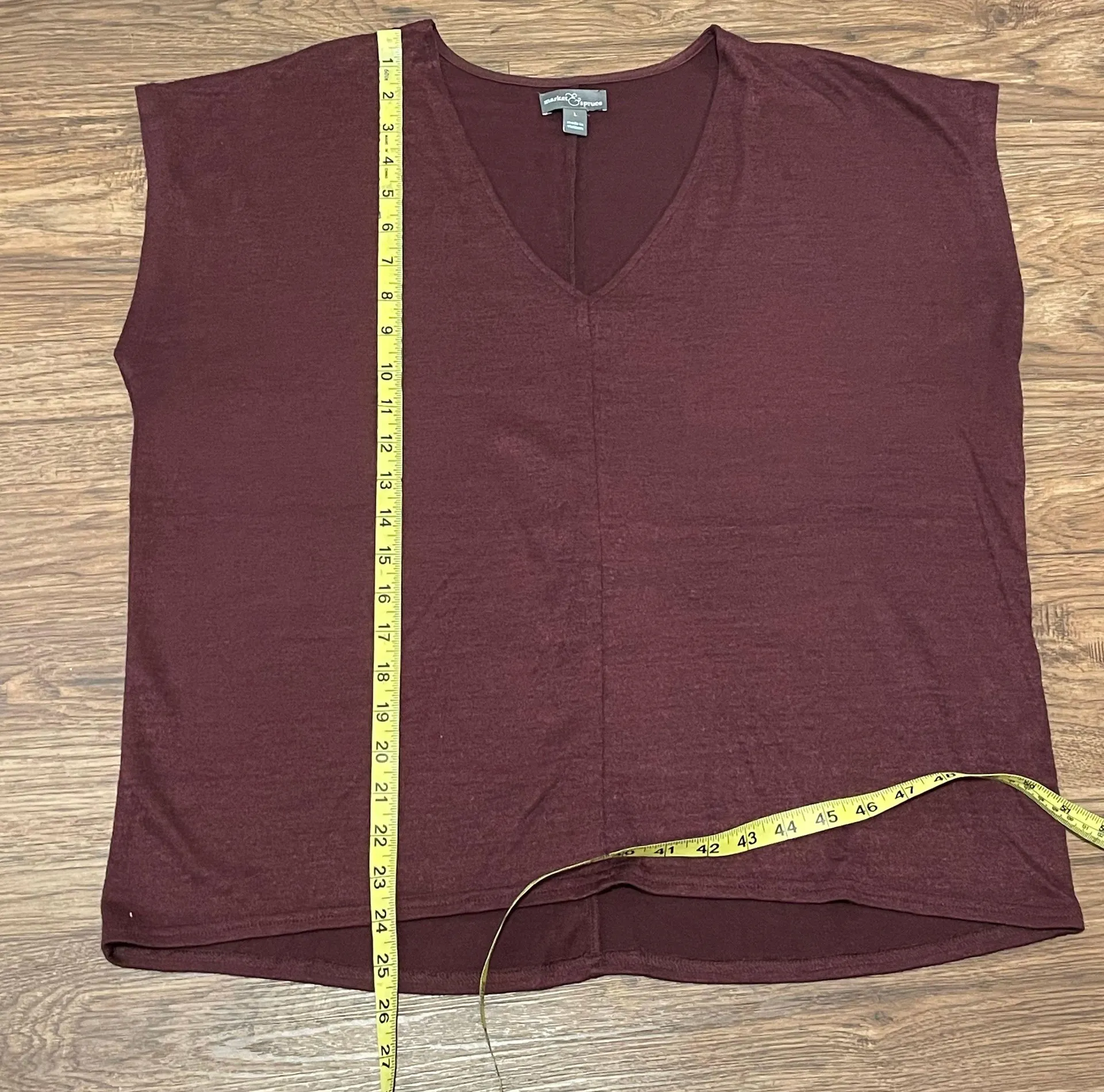 Market & Spruce Plum Short Sleeve Blouse Size Large - Image 6