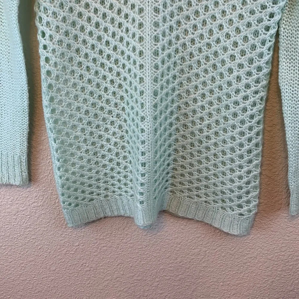Rue21 Mint green sweater S light weight see through crochet cozy soft winter - Image 2