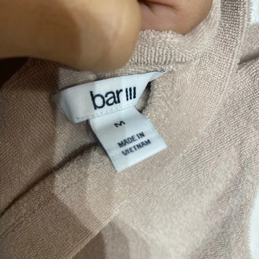 Bar III Scoop Neckline Ruffled Terry Naturally Nude Bralette Sz M NWT - Image 4