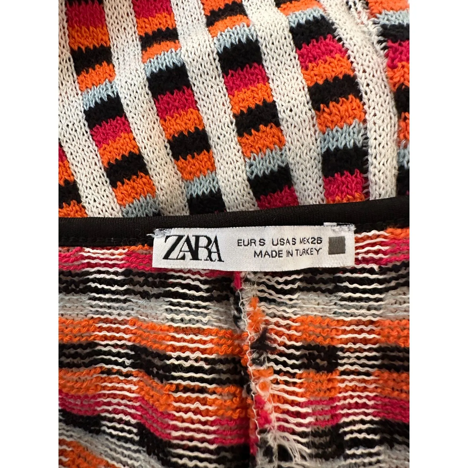 Zara Red Pink Black Checkered Midi Dress Size Small - Image 5