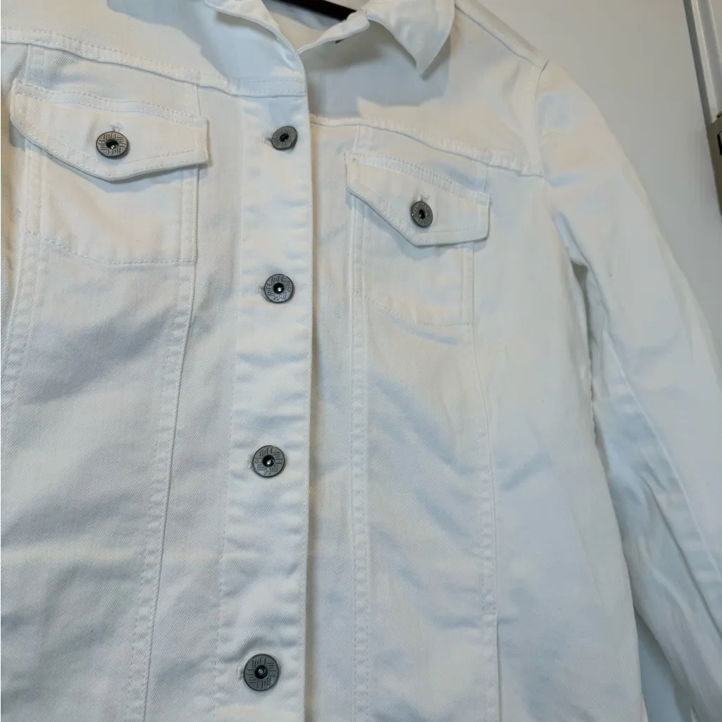 J. Jill Womens White Lightweight Denim Jacket - Image 3