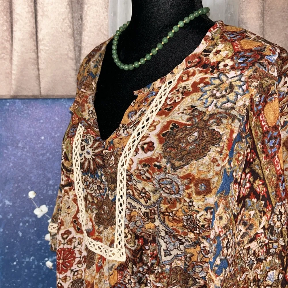 cha cha vente Size M Boho Blouse - Image 4