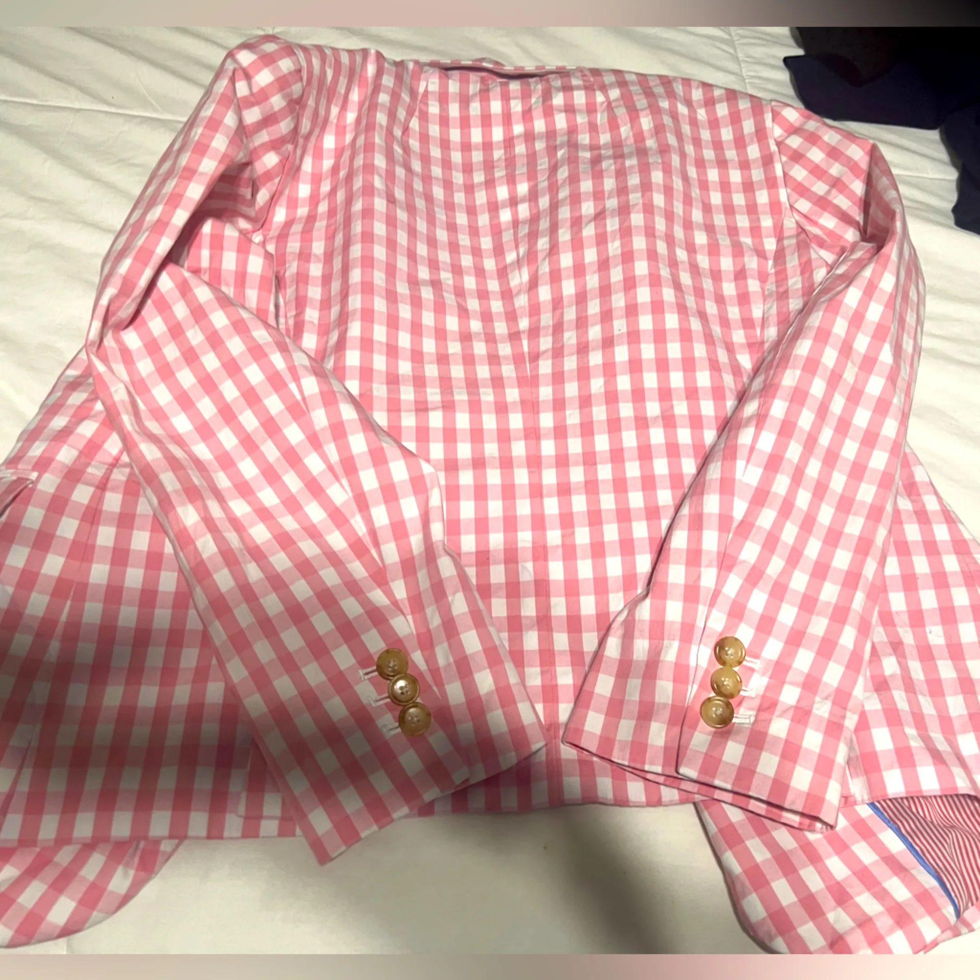 Talbots  Pink Checkered Women's Blazer - Image 3