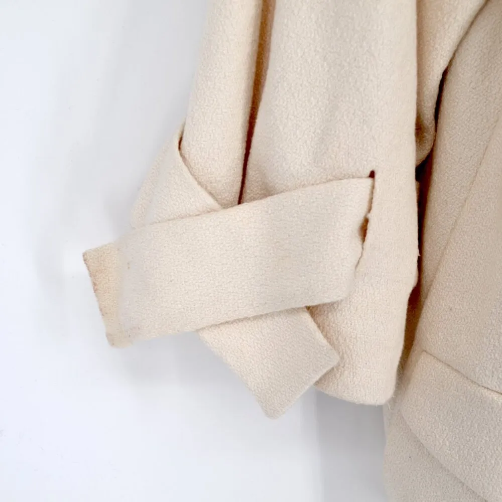 3.1 Phillip Lim Double Breasted Short Coat Cream Cotton 3/4 Sleeve Women's 2 - Image 4