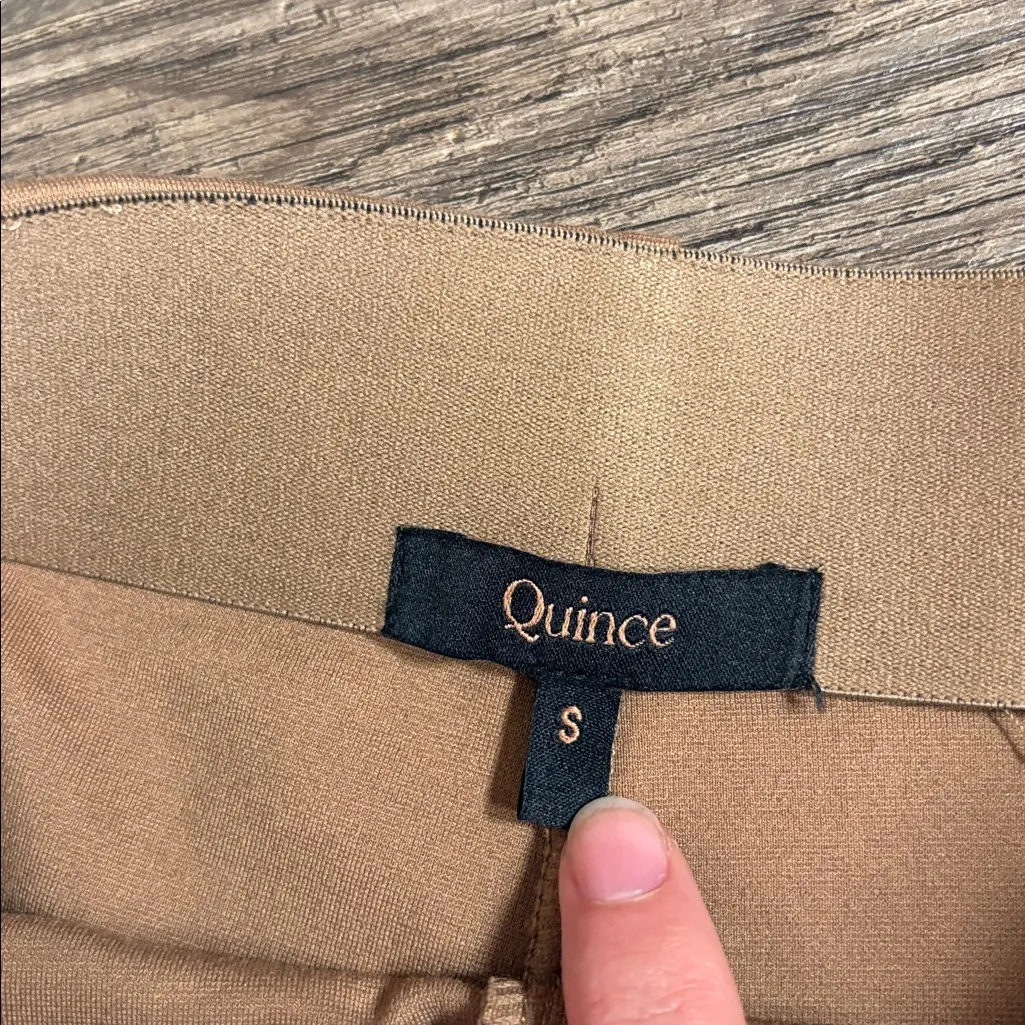 Quince Ultra-Stretch Ponte Super Wide Leg Ankle Pants Women’s Sz S Roasted Pecan - Image 4