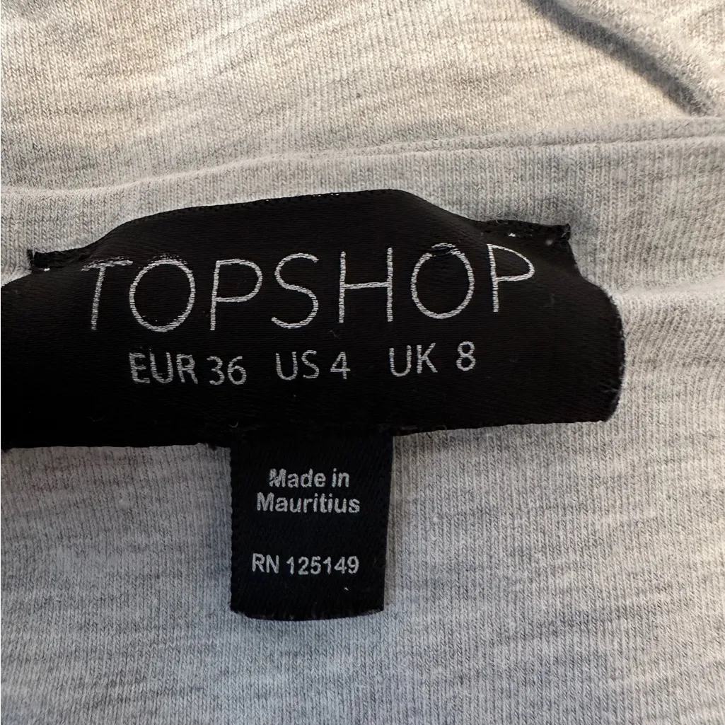 Topshop Heathered Grey Tube Top Size 4 Minimalist Street Style Essential - Image 4