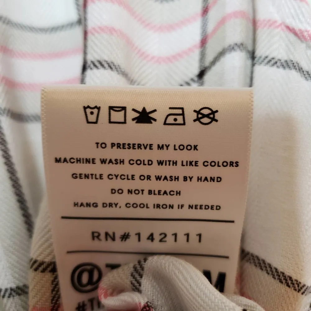 The Laundry Room Button Down Sleeveless Shirt Dress Plaid Cream & Red Size Small - Image 8