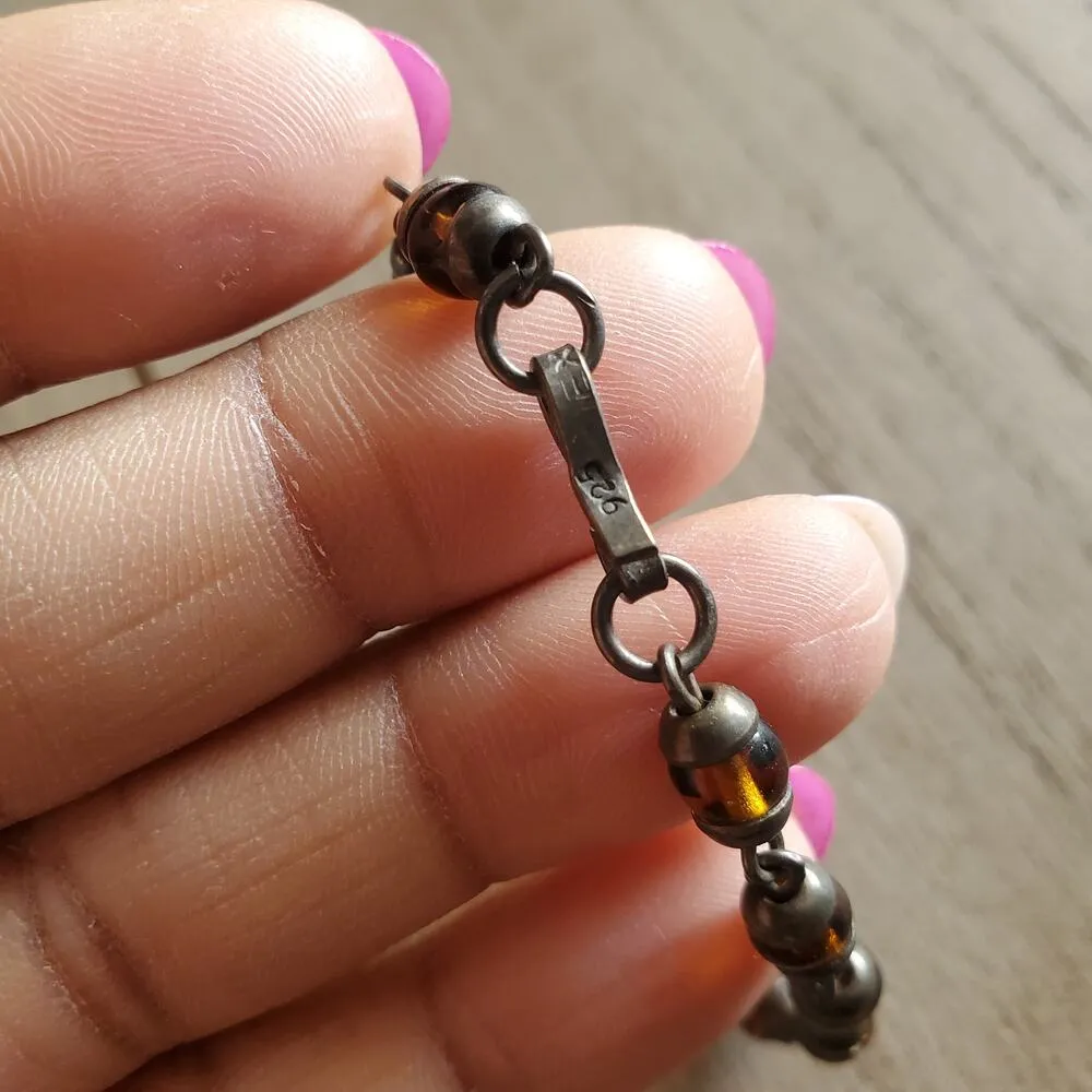 Tiger's Eye Sterling Silver Beaded Bracelet - Image 2