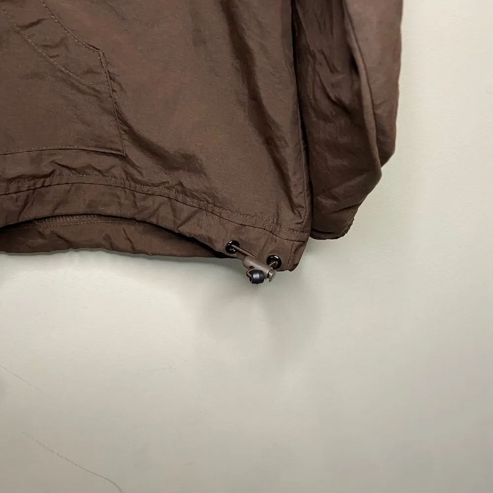 L.L. Bean Brown Windbreaker Nylon Tracksuit Set Jacket Skirt Size Large - Image 5