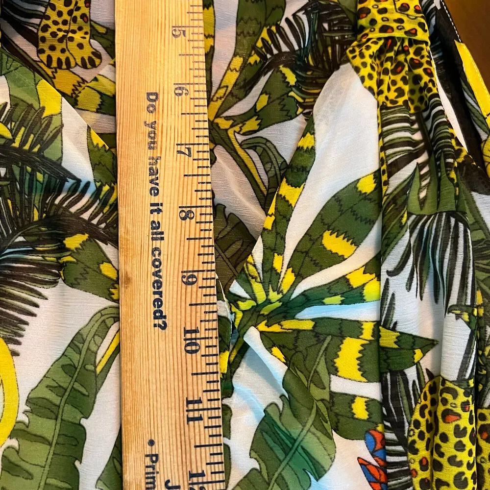 INC International Concepts Jungle Animal safari Tiger Faux Wrap Top Size Small White - Image 12